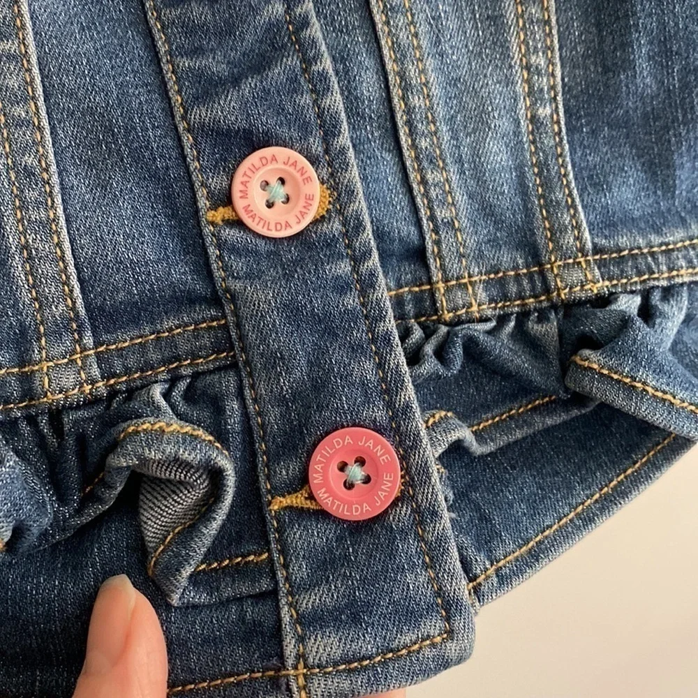 Matilda Jane Ruffle Jean Vest EUC